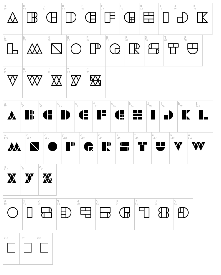 Warehouse Project font map